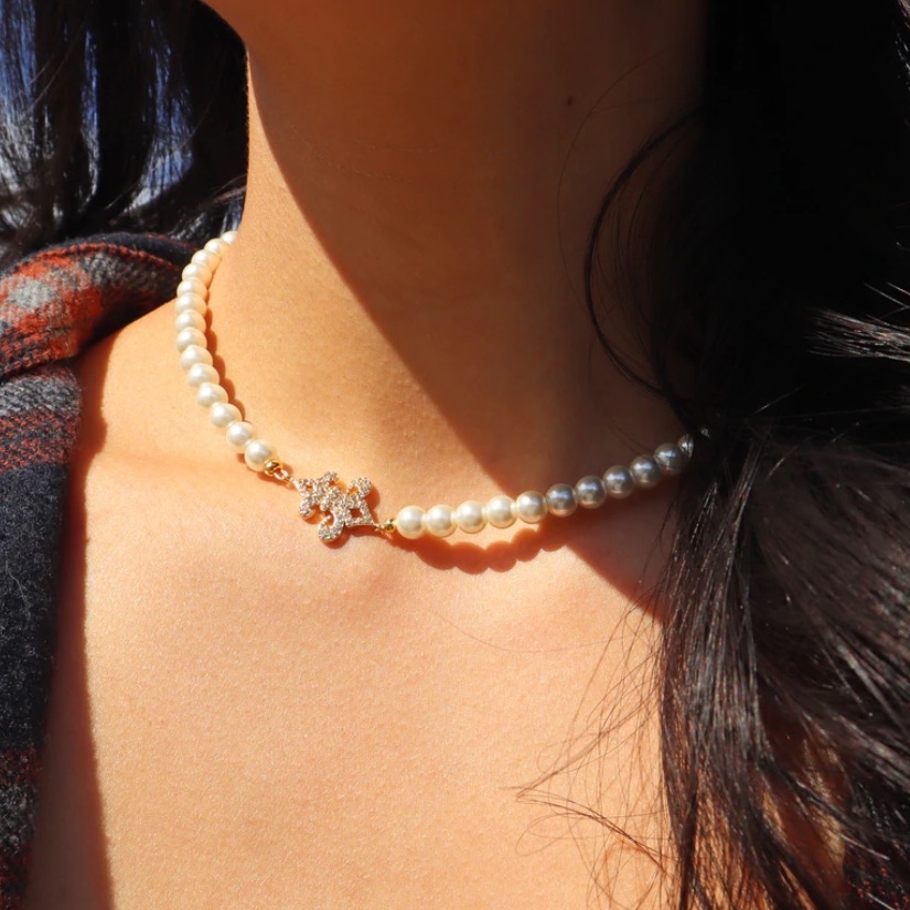 Pendant Pearl Necklace Choker Trendy Aesthetic